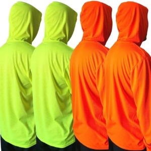 Men UPF 50+ Sun Protection Breathable T Shirt Long Sleeve Fishing Hiking Running Workout T-Shirts with Hood