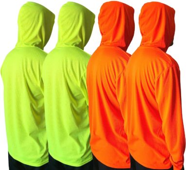 Men UPF 50+ Sun Protection Breathable T Shirt Long Sleeve Fishing Hiking Running Workout T-Shirts with Hood