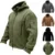 Winter Fleece Jacket Men’s Military Tactical Jacket Solid Warm Fleece Coats with Hat Outdoor Sports Combat Hiking Polar Jacket